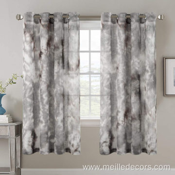 Classic Manual Tie Dye Linen Semi Grey Curtains